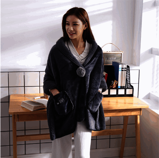 多功能披肩毯【顏色深灰】【尺寸規格65*170尺寸1.2磅】#(GTN)