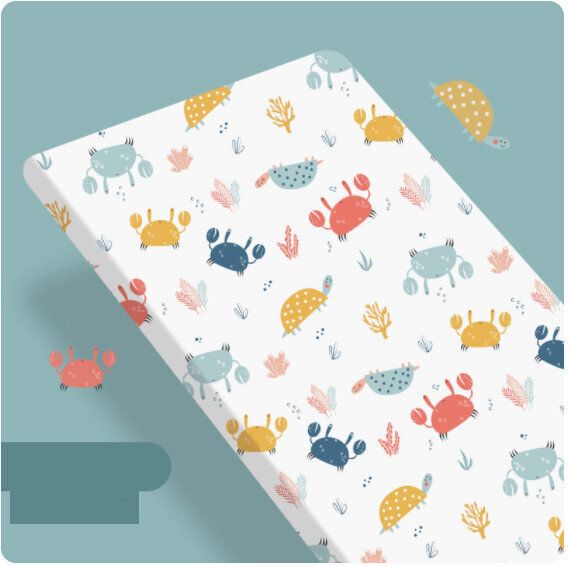 兒童床單床墊套罩【120*60cm】【（萊克海洋）針織全棉-防水隔尿款】 #