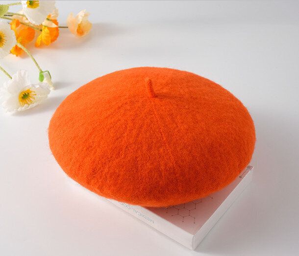 兒童貝雷帽【橘色（建議年齡：2-6歲）（帽圍尺寸：48cm-50cm）】
