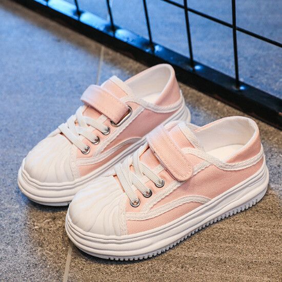 男童女童貝殼頭帆布鞋（粉紅色 33碼-37碼）（下單後請聯酪客服確認發貨尺碼）