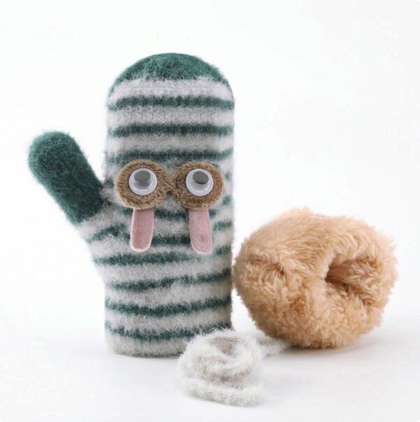 加厚防風連指保暖手套(建議1-4歲  DR40 ；綠色)