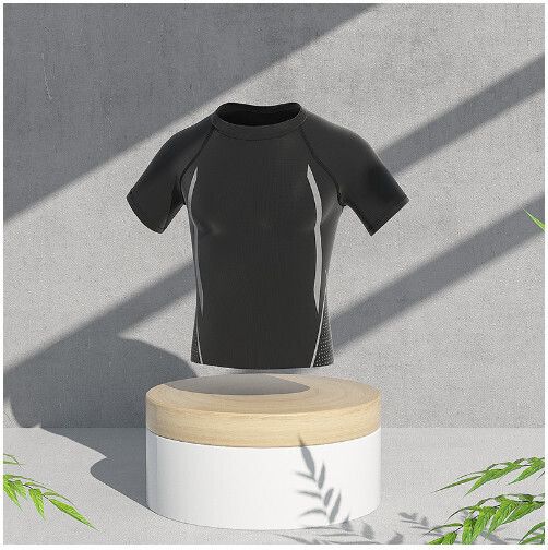 男士游泳泳衣（黑色短袖）（L-5XL）（下單後跟客服聯系發貨的尺寸）