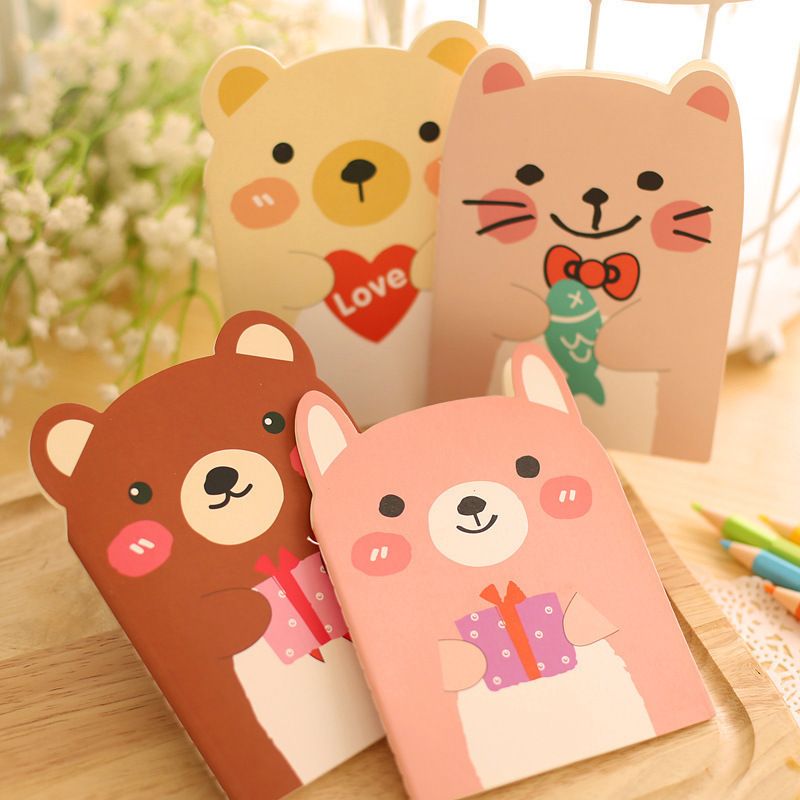 (Randomly mixed 4 pcs) 14cm cute small notebook