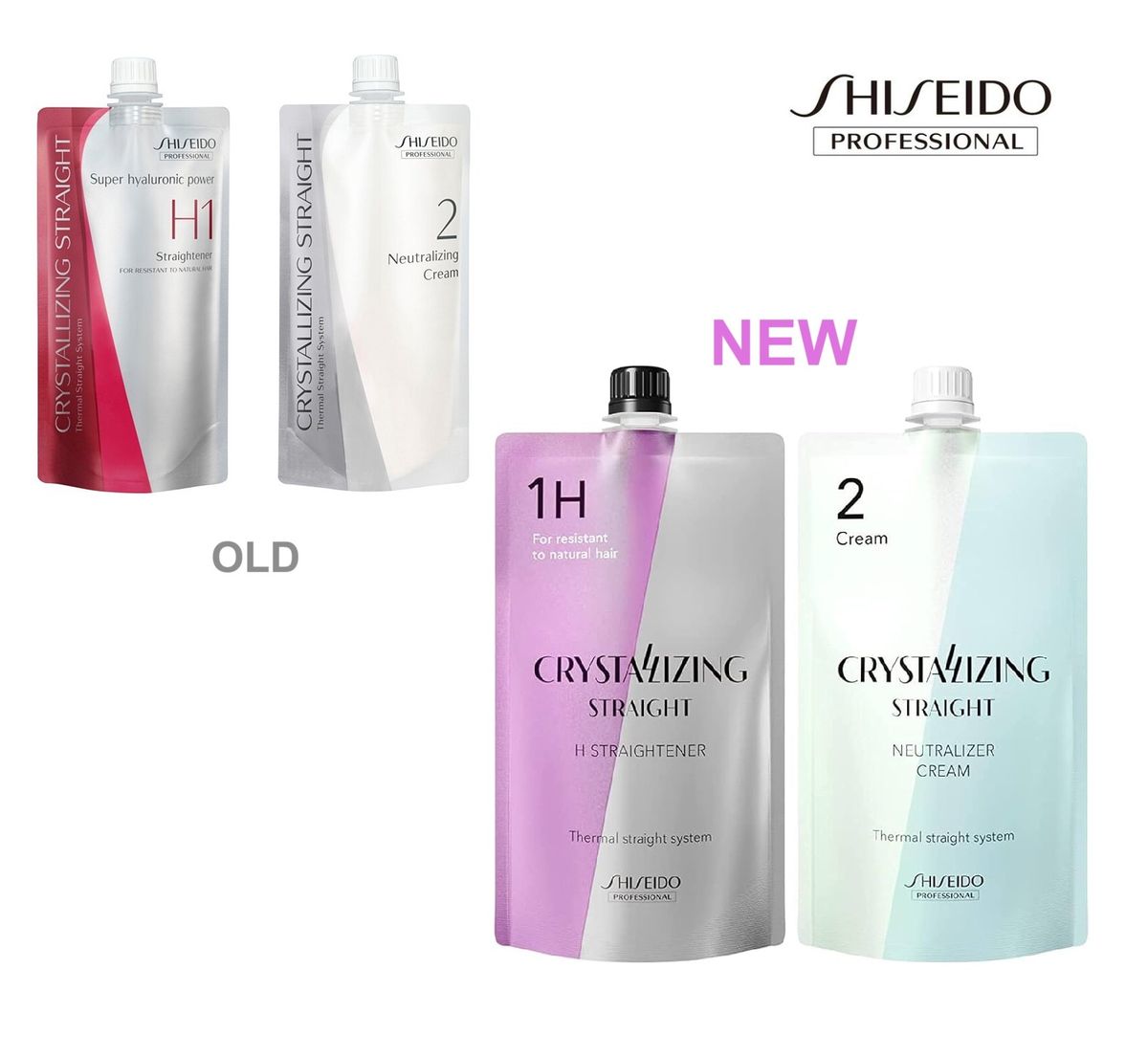 升級版 Crystalizing Straight H + 2 Cream Set 資生堂 - 負離子直髮膏(適合抗拒性髮質使用)(平行進口產品)