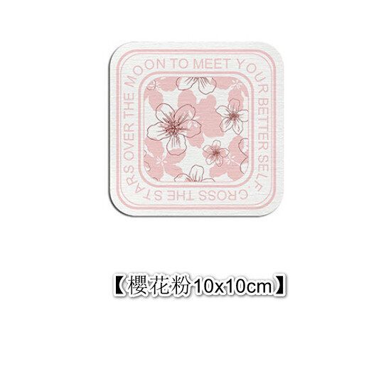 矽藻土杯墊 浴室防滑吸水墊【櫻花粉10x10cm】#(KFF)