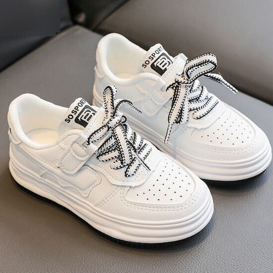 男童女童小白鞋 休閒運動鞋（黑色 24碼-37碼）（下單後請聯酪客服確認發貨尺碼）