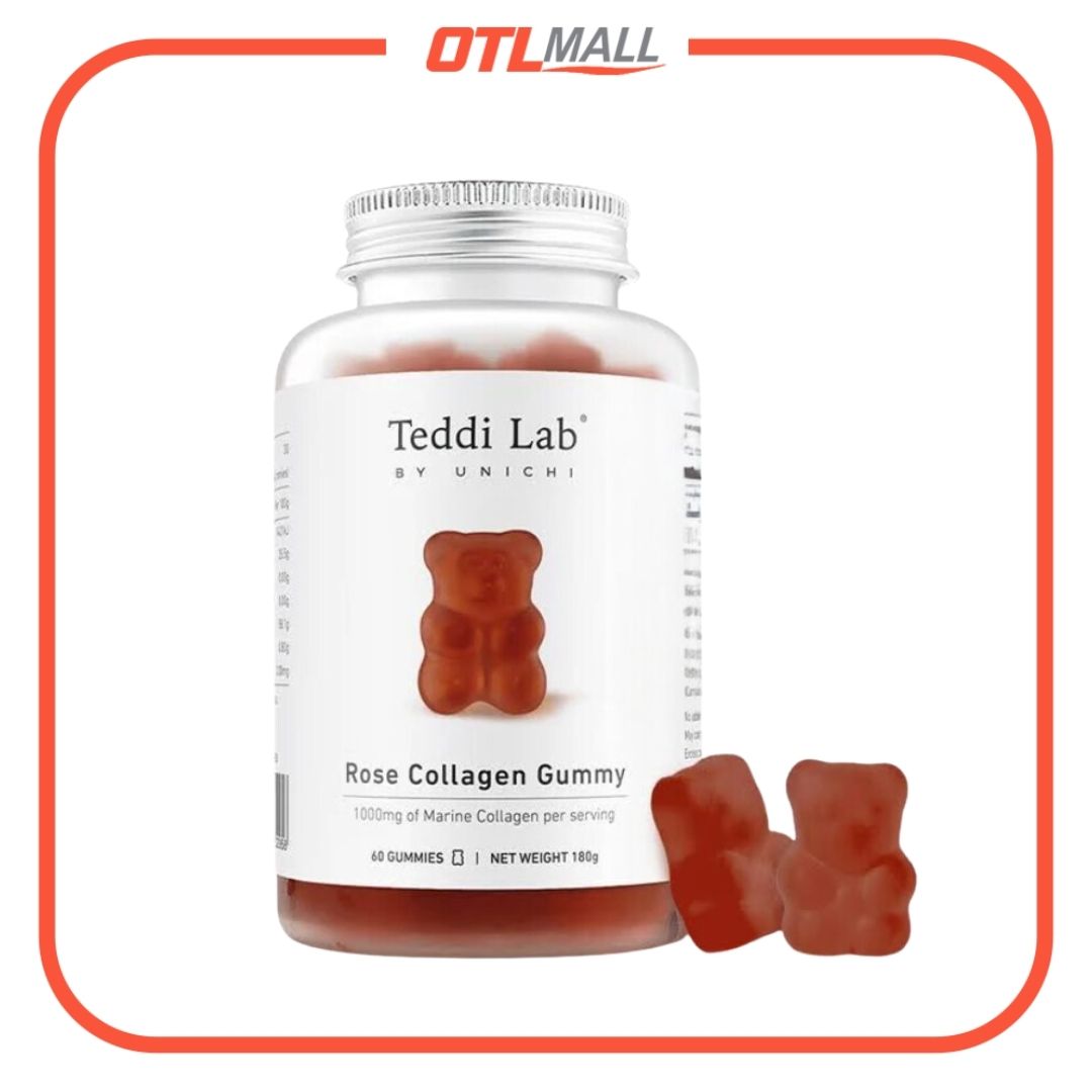 Teddi Lab 玫瑰果膠原蛋白小熊軟糖 (60粒)【平行進口產品】修護肌膚