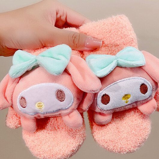 兒童掛脖手套【粉色4-8歲】