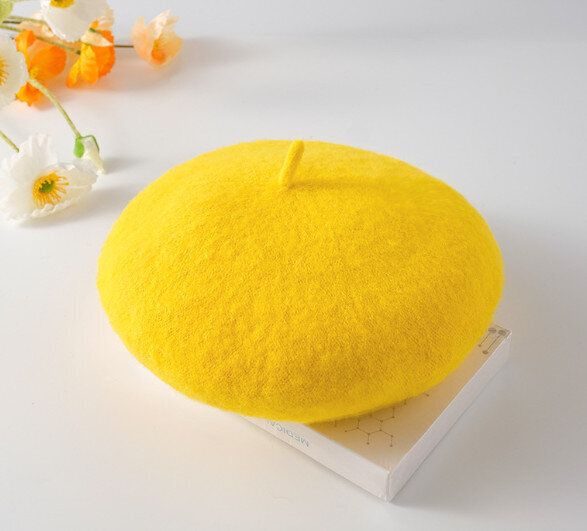 兒童貝雷帽【黃色（建議年齡：2-6歲）（帽圍尺寸：48cm-50cm）】