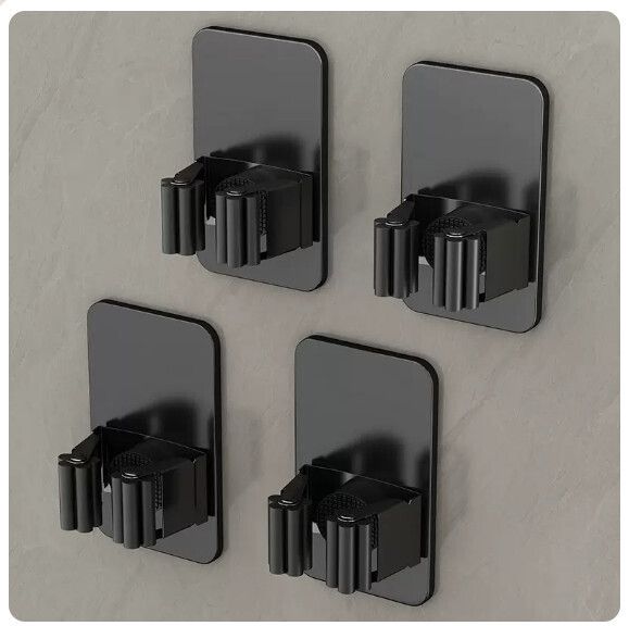 浴室掛架,廚房掛架,掛架【4個裝】【黑色-基礎款方底】 