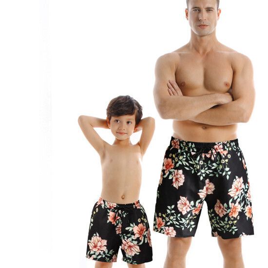 親子泳褲(成人)【黑底牡丹】【M-2XL碼】(下單後請聯絡客服確認發貨尺碼)