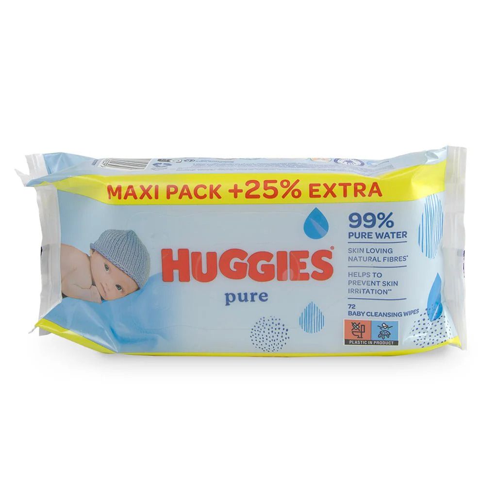 Huggies Baby Wipes Pure 72'S (Box Of 10