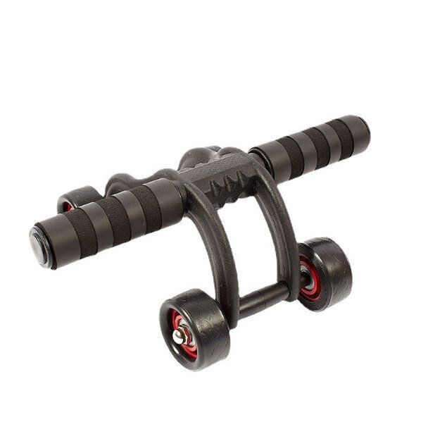 鍛煉腹部腿部肌肉滾輪四輪健腹器(紅色）#(KFF)