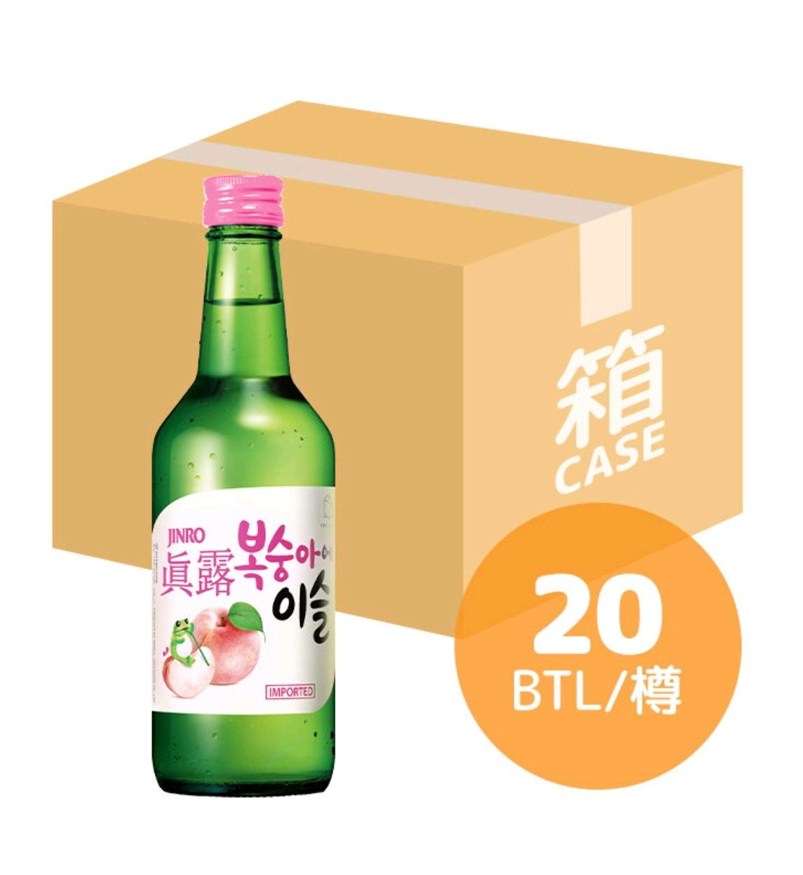 [原箱] 真露 - 桃味燒酒 - 360毫升 x 20