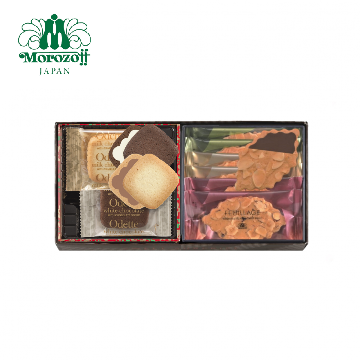 Japanese Assorted Cookies 2-can-set Mini Gift Box [ODETTE 5pcs + FEUILLAGE 6pcs]