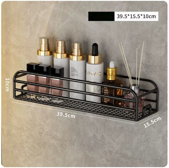 浴室掛架,廚房掛架,壁掛置物架【黑色大號】 