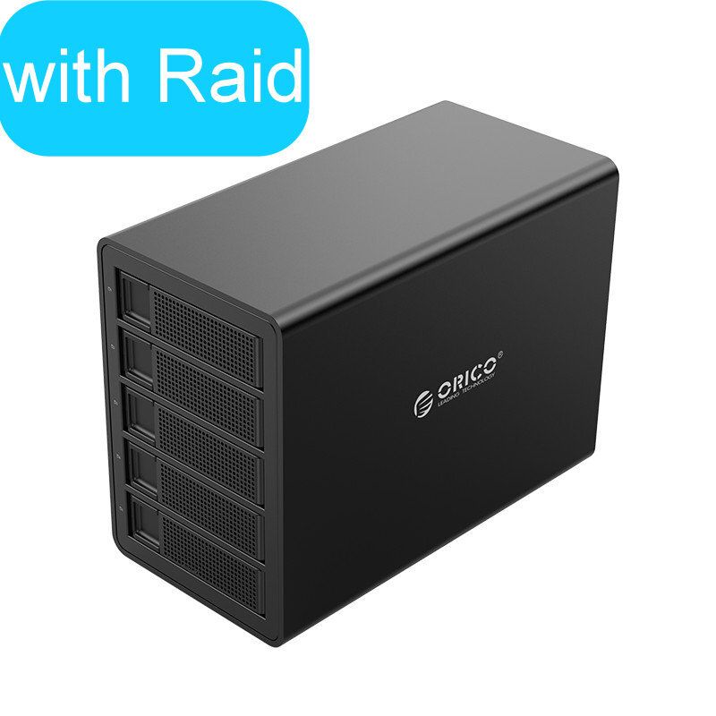 Aluminum 5 Bay 3.5" External HDD Enclosure With RAID (Max. Support 80TB HDD)2 Year Warranty[3559RU3]