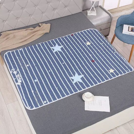床墊,嬰兒隔尿墊【五角星【夾棉防水可機洗】尺寸【100x150cm】#