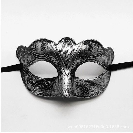 化裝舞會半臉面具派對道具（復古蝶舞-銀色）#(KFF)