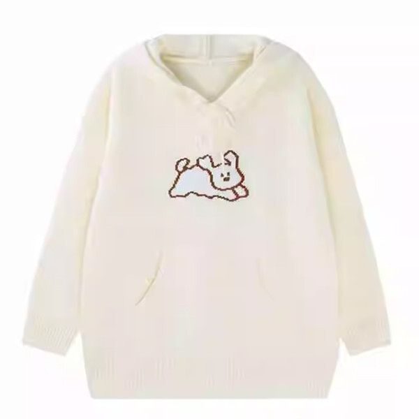 連帽針織衫(杏色）（S/M/L碼，下單後請與客服聯繫發貨尺碼）#H406001077