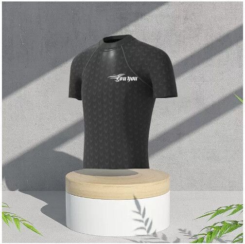 男士游泳泳衣（黑色鯊魚短袖）（L-3XL）（下單後跟客服聯系發貨的尺寸）