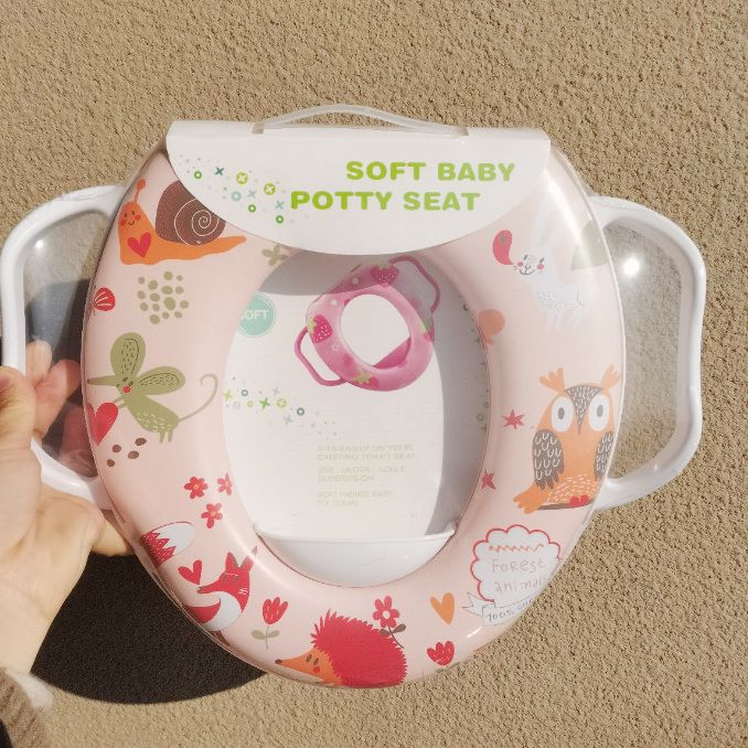 嬰童軟墊坐便器馬桶墊（粉色卡通）#(GTN)