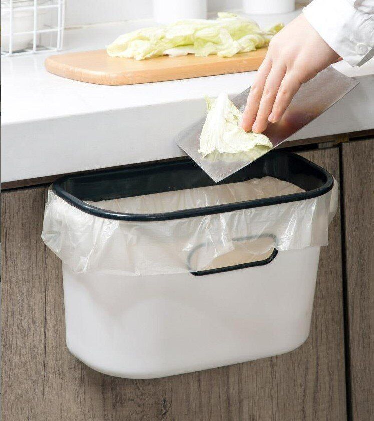 Kitchen trash can with cover household cabinet door wall-mounted toilet bathroom living room hanging