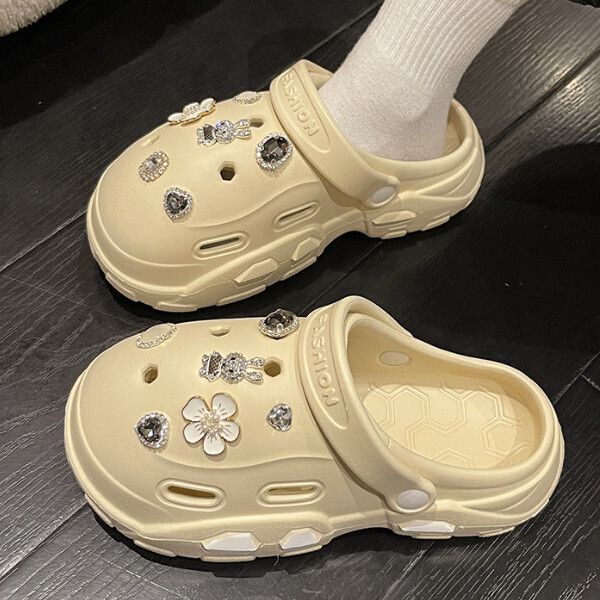 水鑽兔子洞洞鞋(36-41碼)(黃色)(下單後聯絡客服確認發貨尺碼)
