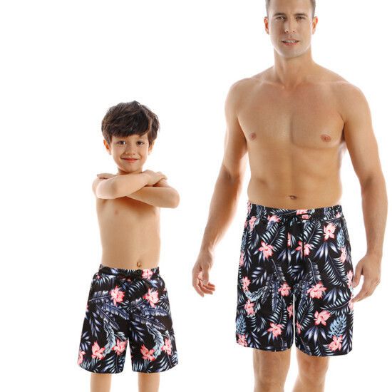 親子泳褲(兒童)【粉花】【104-164碼】(下單後請聯絡客服確認發貨尺碼)