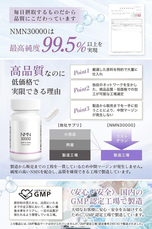 Victory Road | NMN supplement 30000mg (200mg per capsule) made in Japan  with purity of over 99%