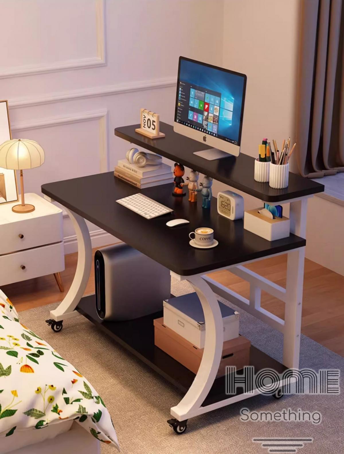 Fashionable Series Movable Bedside Table Computer Desk(L100cm)(black) - HS09146_100_BK