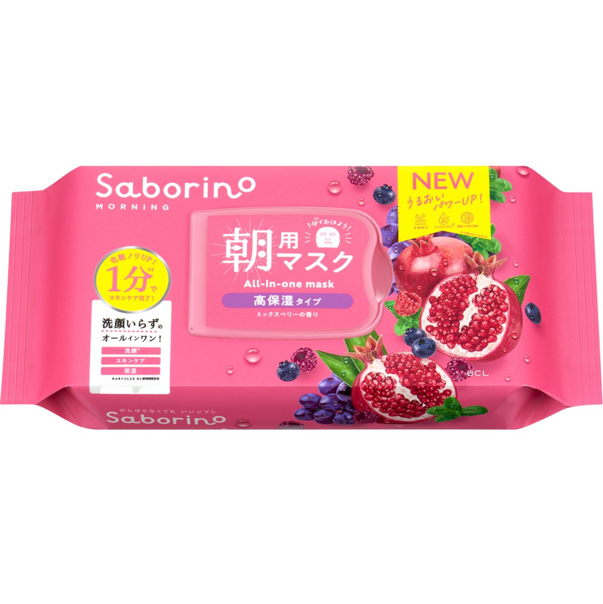 BCL Saborino Morning All-in-one Mask 30PCS Pomegranate High moisture-90240(parallel import)