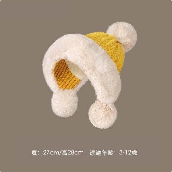 加絨保暖一體帽子圍巾(均碼 DRMZ30;黃色)