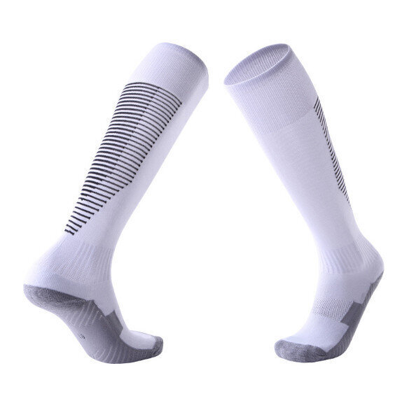 【1雙】加厚毛巾長筒運動襪（白/黑條）【成人均碼（37-45碼）】