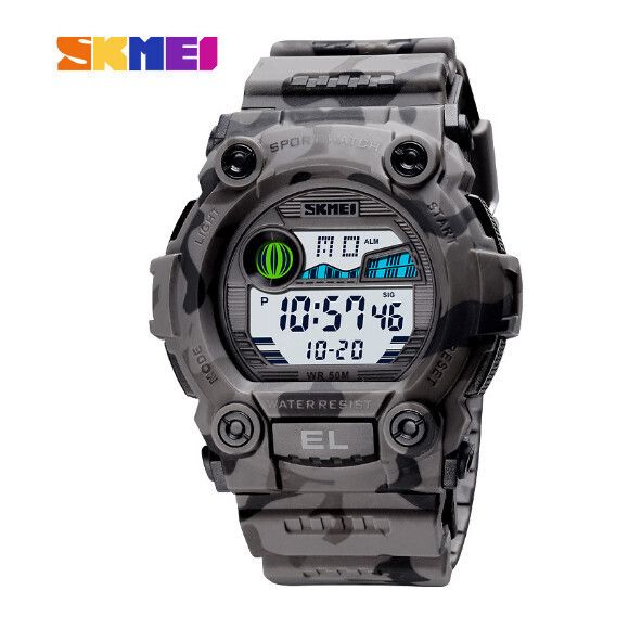 兒童運動手錶【1633灰迷彩-大號】