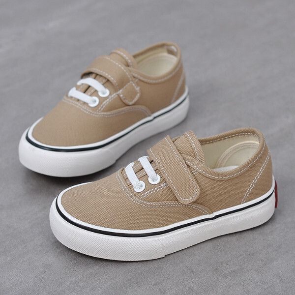 中性帆布鞋 一腳蹬懶人童鞋（卡其 24碼-37碼）（下單後請聯酪客服確認發貨尺碼）
