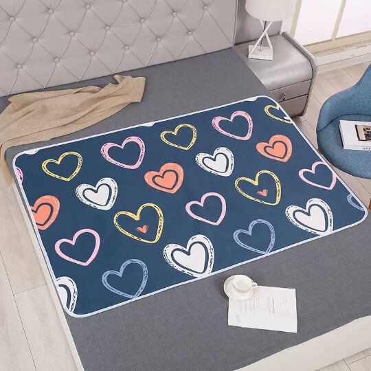 床墊,嬰兒隔尿墊【心心相印【兩面可用】60x80cm】#