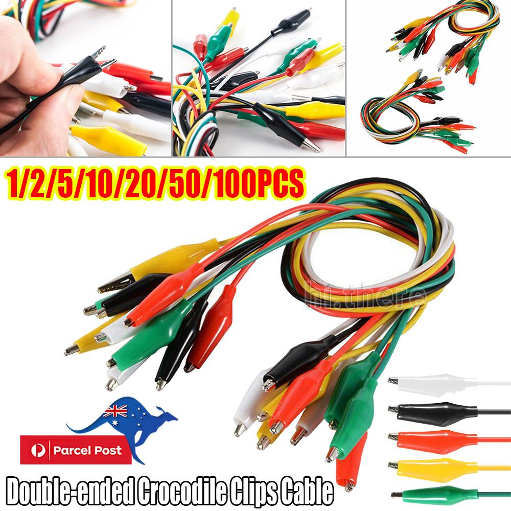 1PC Double-ended Crocodile Clips Cable Alligator Testing Probe Lead Wire
