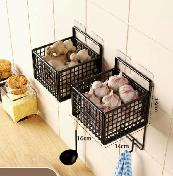 浴室掛架,廚房掛架,壁掛置物架【黑色掛鉤款兩件】 