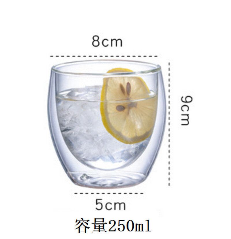 Others | 【250ML雙層杯】玻璃杯 咖啡杯 耐熱水杯 花茶杯 果汁杯 牛奶杯 啤酒杯 打卡杯 #(YIF) | HKTVmall ...