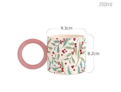 陶瓷馬克杯大耳杯(規格:芳華【350ML 】 )