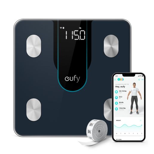 eufy | Smart Scale P2 無線電子體重體脂磅黑色15身體健康指標3D虛擬