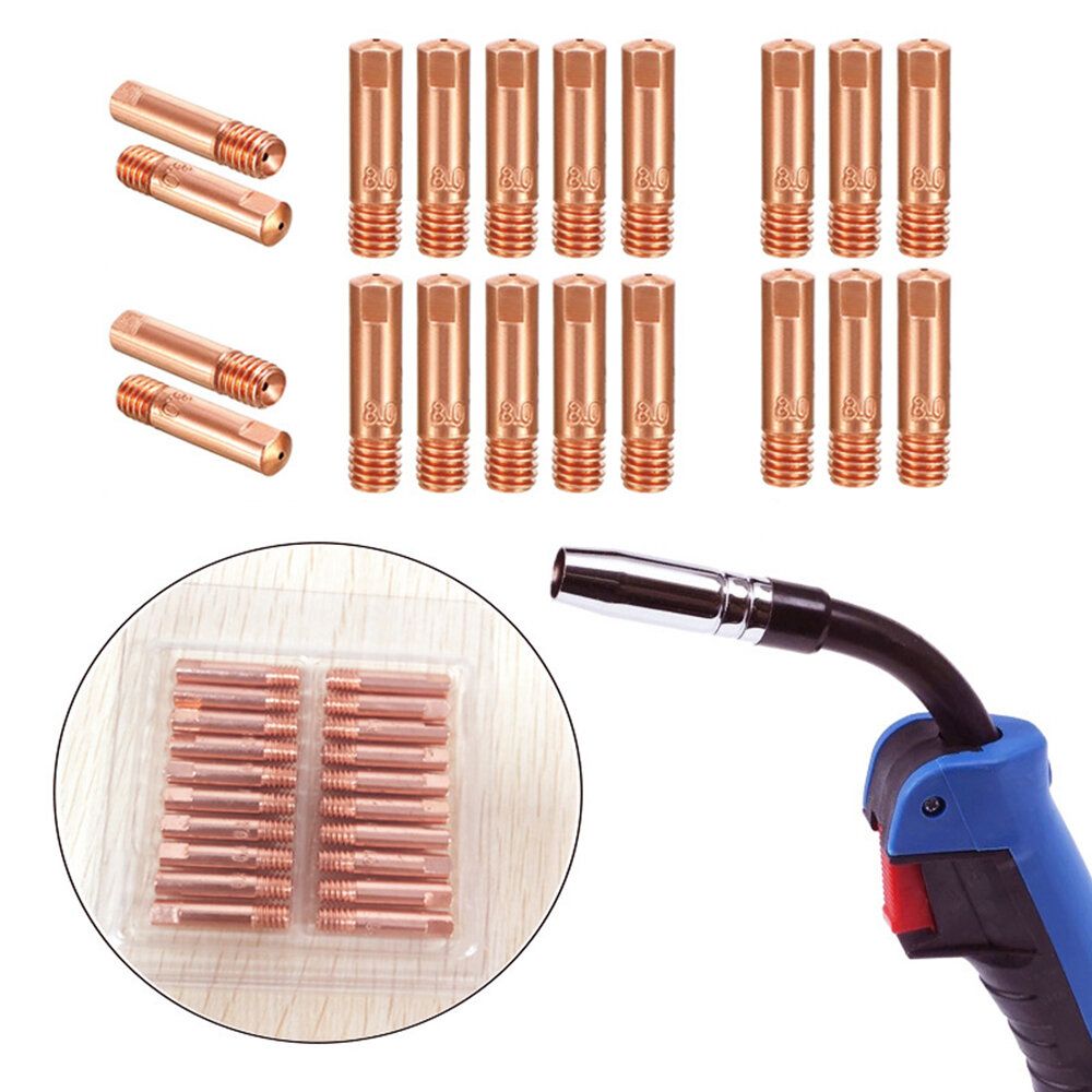 20PCS Nozzles Contact Tips Holders For MIG Welder Consumable Welding Tools (0.8mm)