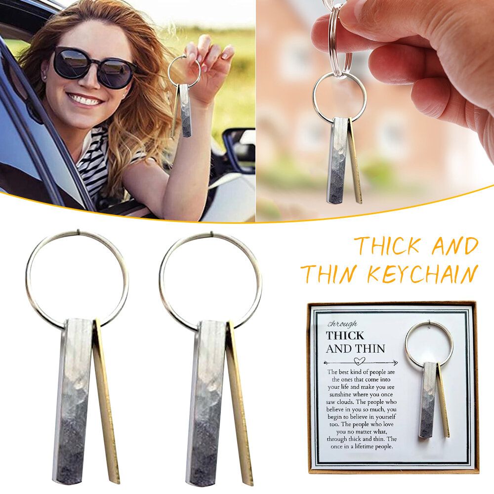 Thick And Thin Keychain Friendship Friend Gift Girlfriend Exquisite Souvenir