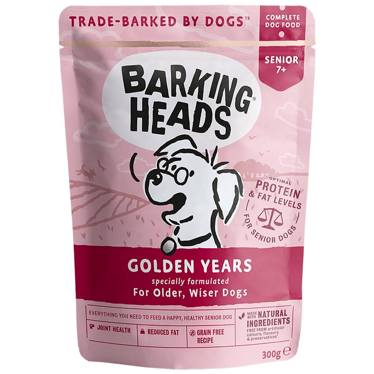 無穀物放養雞三文魚老犬主食濕包 300克 (深紅色)   *新舊包裝發貨
