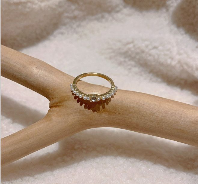 韓式氣質時尚簡約戒指（3039 珍珠）