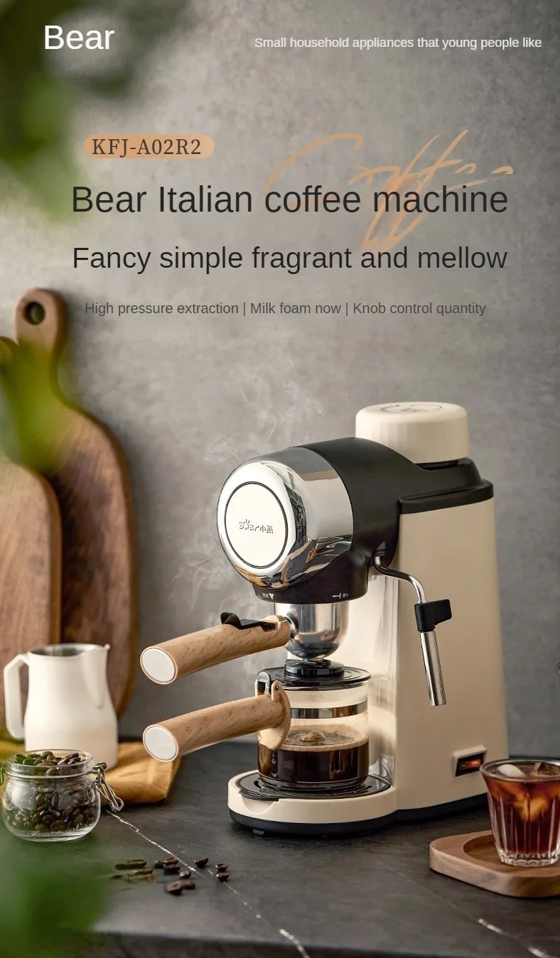 Bear Kfj-a02n1 Machine à café semi-automatique italienne peut faire de la  mousse de lait et une extraction à haute pression pour la maison ou le  bureau