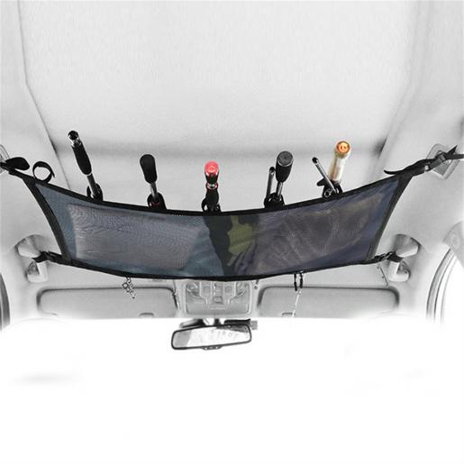 屯京, [Black] Car fishing rod straps Adjustable hanging roof storage bag  Velcro car fishing rod holder [Parallel import]