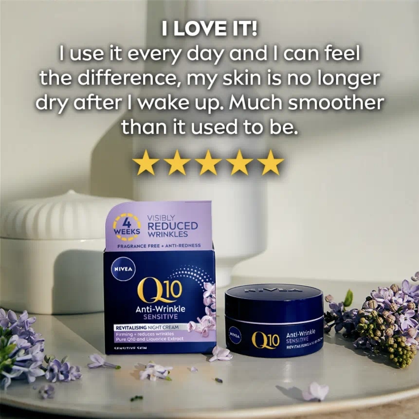 Nivea Q10 Anti Wrinkle Sensitive Night Cream 50ml - Pharmacy Supplies