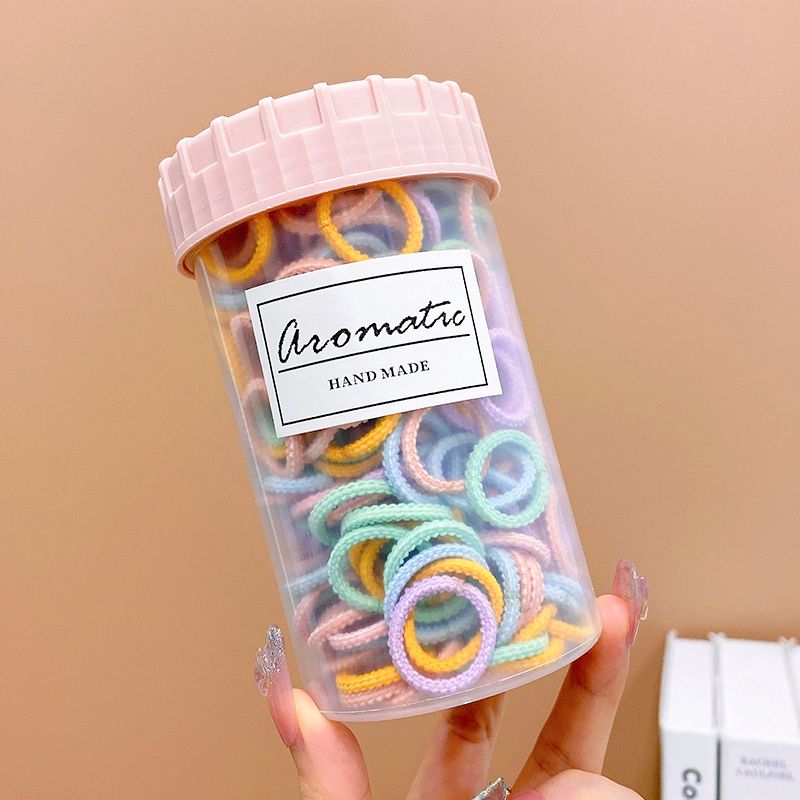 彩色小號拇指髮圈寶寶橡皮筋頭飾(6#彩色花紋款100個)